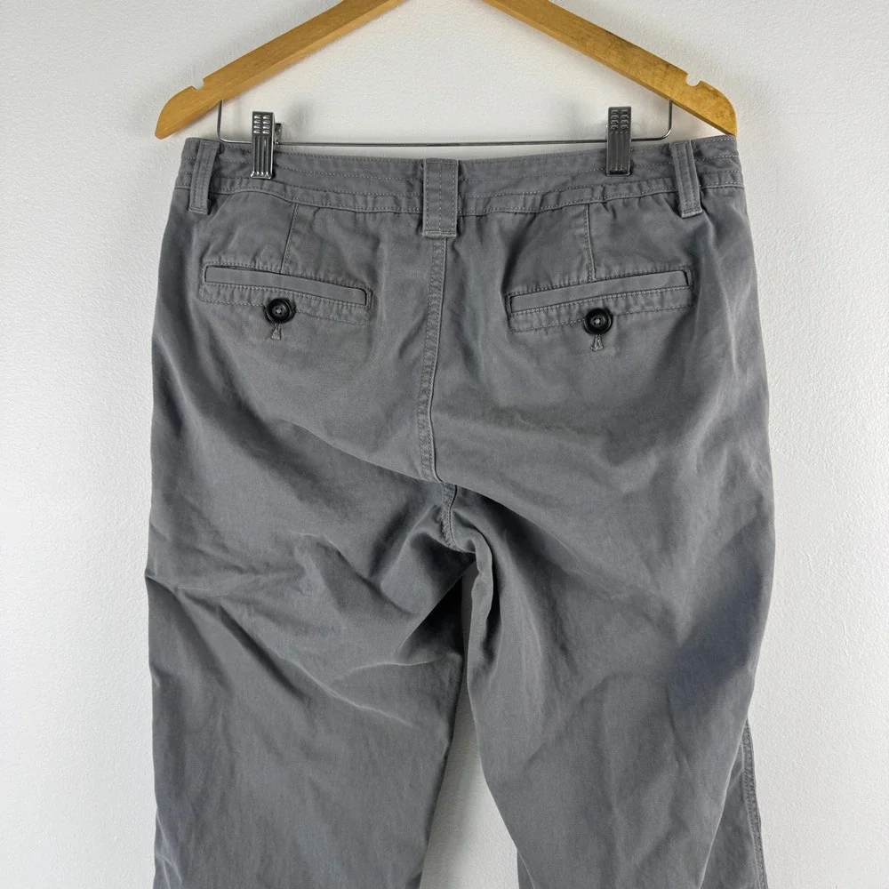 Eddie Bauer Gray Boyfriend Relaxed Fit‎ Cotton Pants Womens Size 8 Classic